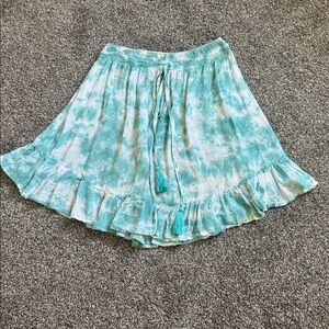 Tiare Hawaii Blue Tie-Dye Mini Skirt